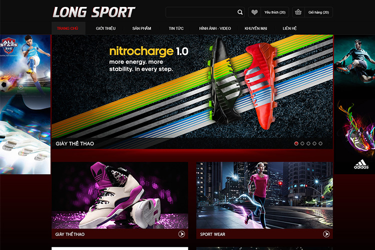 10 mẫu thiết kế website bán hàng đồ thể thao chuyên nghiệp